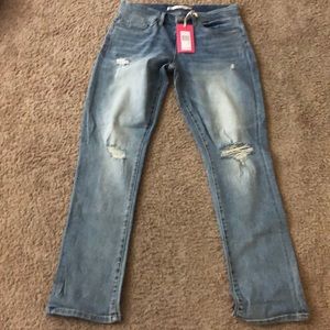 Light wash denim jeans